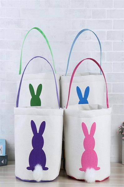 

easter bunny ears basket handbag mix color canvas easter bunny ear bags for kids gift bucket cartoon rabbit carring eggs baskets6789193, Black
