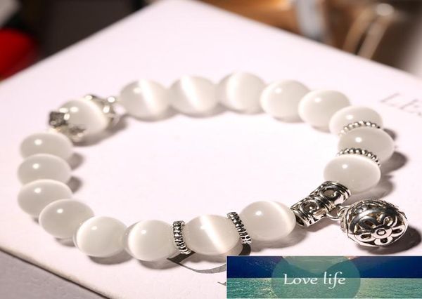 

classic retro natural opal beads bracelets crystal fashion women bracelet vintage stainless steel braceletes for women8121343, Black