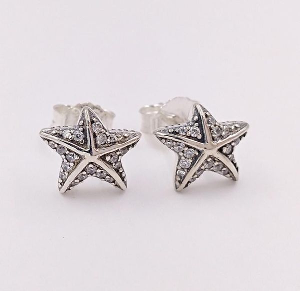 

studs tropical starfish stud earrings authentic 925 sterling silver fits european style studs jewelry andy jewel 290748cz2041911, Golden;silver