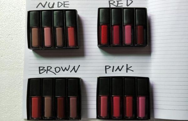 

liquid lipstick kit the red nude brown pink edition mini liquid matte lipstick 4pcsset 4 x 19ml 4097649