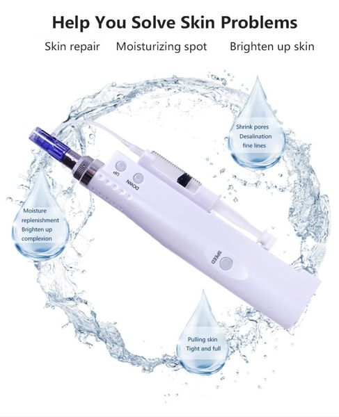 

mini mesotherapy gun skin meso derma pen micro needle stamp anti aging acne scar stretch marks removal facial care beauty machine4546499, Black;white