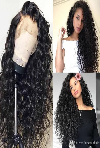

360 lace frontal wig pre plucked with baby hair brazilian water wave curly 360 lace front human hair wigs for black women1220614