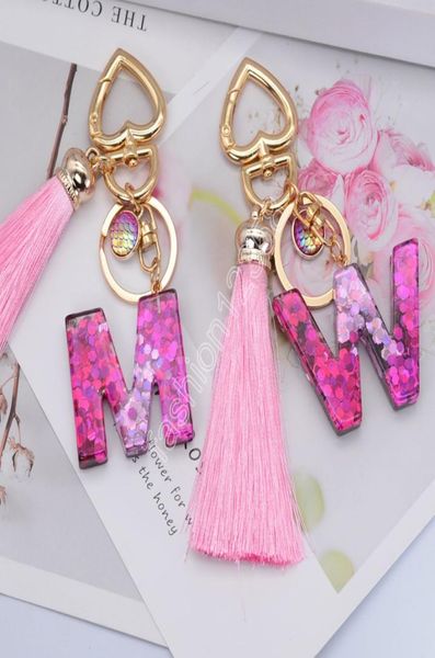 

fashion initial letter keychain tassel acrylic keychain az letter keychain charm bag couple bag gift2500039, Silver