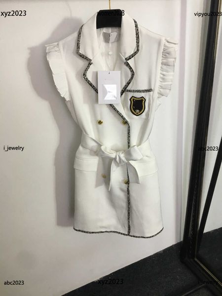 

womens designer dresses for woman fashion lapel design dress new arrival double breasted design tank skirt luxurious june06, Black;gray