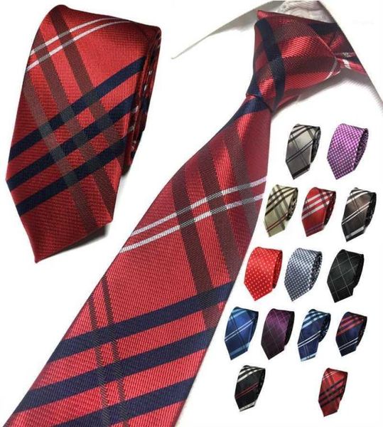 

new arrival 65 cm popular narrow plaid neck tie for men and women19446398, Blue;purple