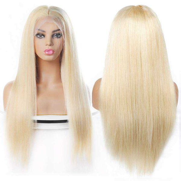 

straight 613 blonde lace wigs synthetic lace wigs for black women 13x4x1 middle t part lace wig highlight wig cosplay daily wear 230524, Black;brown
