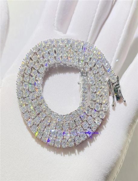 

chains 100 s925 sterling silver 4mm d color moissanite tennis chain necklace for men hiphop gra certificate1156976