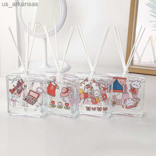 

120ml cartoon reed diffuser gift set 100ml home fragrance replacement oil rose lime basil citrus pacific breeze white tea