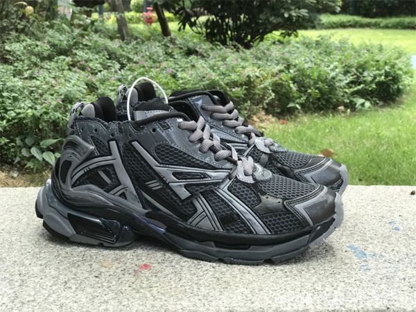 

sports running shoes dark grey black sneaker come with shoebox size 35-46