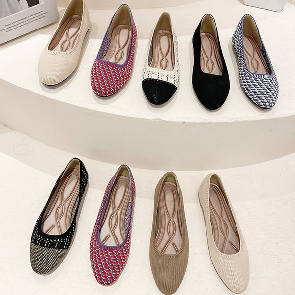 

large flat shoes43 spring and autumn 2023 new womens shoes fashion pointy beautiful rubber soles anti-slip shallow mouth shoes, Black