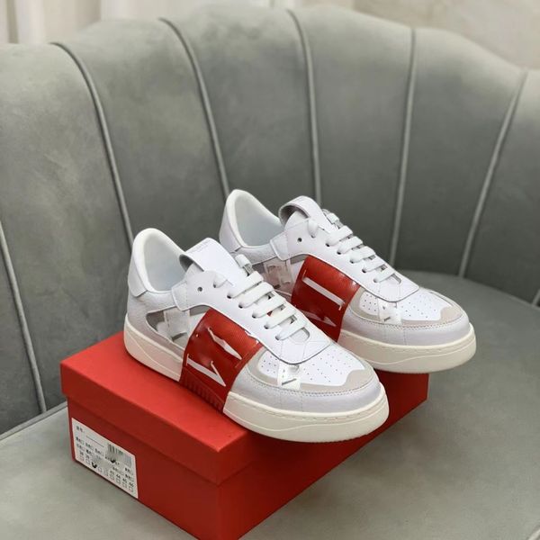 

designer shoes splicing trendy sneakers punk low men women genuine leather flat print white black chaussures sport skateboarding casual trai