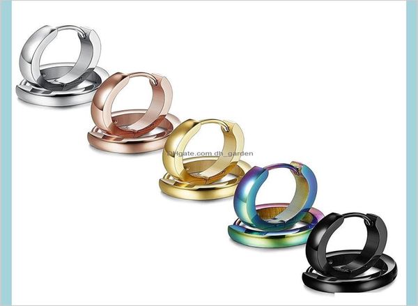 

jewelry stud whole anti allergy boys girls punk black gold silver titanium steel clip without non pierced ears 4esw93201800, Golden;silver