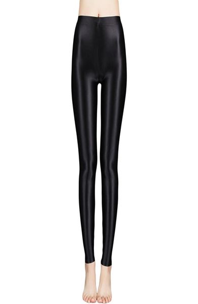 

satin glossy pantyhose stockings shiny yoga pants leggings sport tights women fitness high waist tightssoccer jersey5817371, White;red