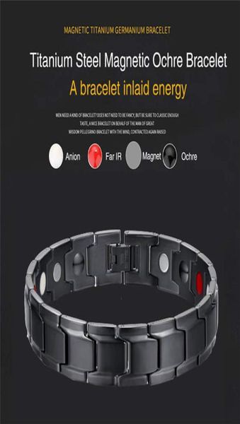 

therapeutic energy healing bracelet stainless steel magnetic therapy bracelet9834915, Black