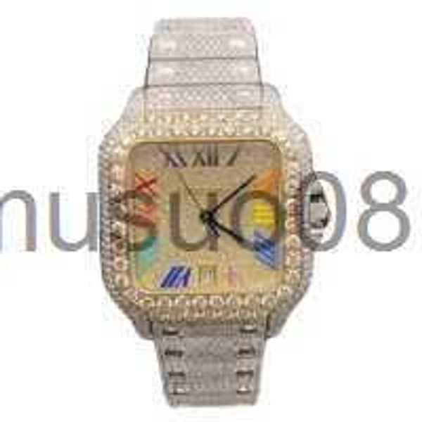 

other watches wristwatch custom rapper hip hop jewelry mens vvs diamonds watch iced out vvs1 watch for man and womenuwvu j230606, Slivery;black