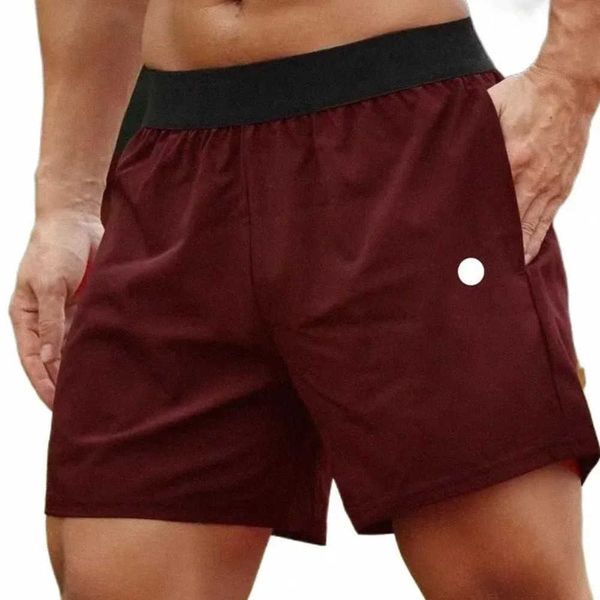 

men yoga sports shorts outdoor fitness quick dry lululemens solid color casual running lulu quarter summer thin pant lulus breathable design, White;black