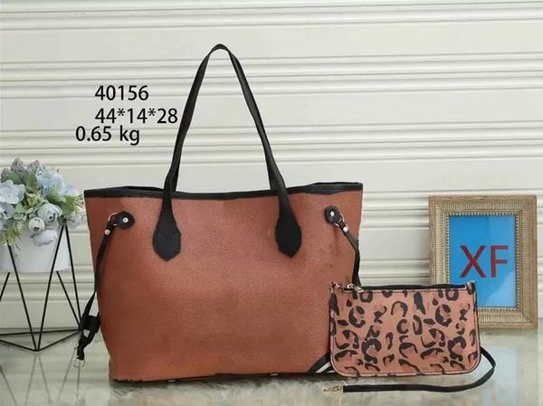 

designer totes bags 2pcs/set women leopard totes wallet wild at heart fashion handbags pu leather lady shoulder bag shopping crossbody with