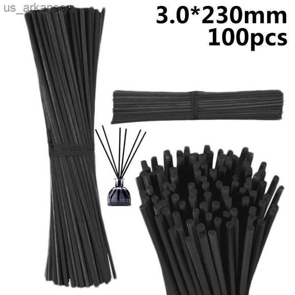 

100pcs black natural rattan reed fragrance diffuser replacement sticks essential oil volatilization 3.0*230mm interior decoratio l230523