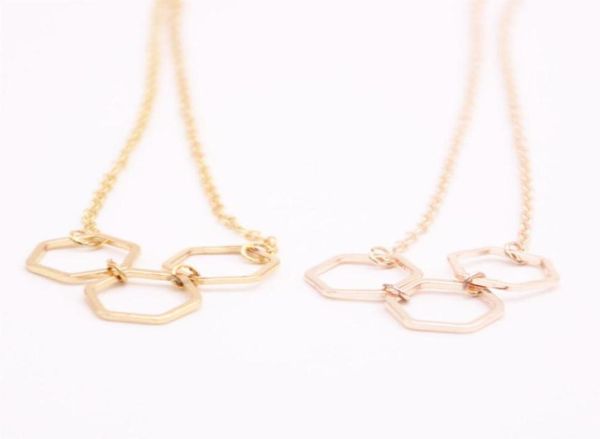 

the latest elements geometric shapes pendant necklace regular hexagon plated necklace for women4062703, Silver