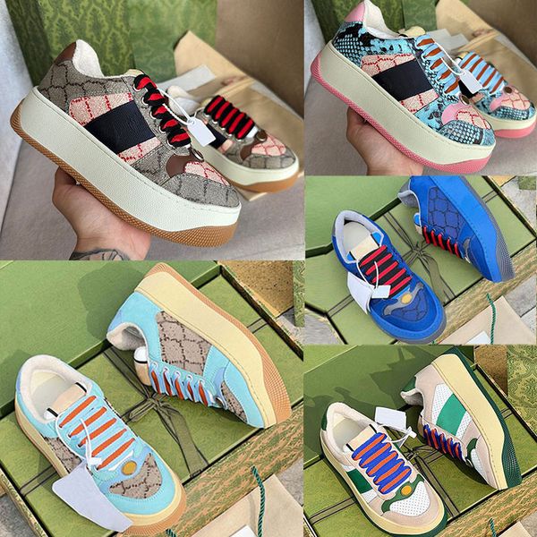 

womens screener sneakers with crystals metal double g canvas mens sports shoes designer striped fashion retro leather bi-color rubber sole s, Black