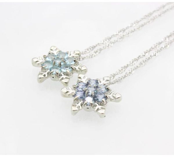 

frozen natural gem necklace silver plated zircon crystal snowflake necklace christ sqceep queen665892297