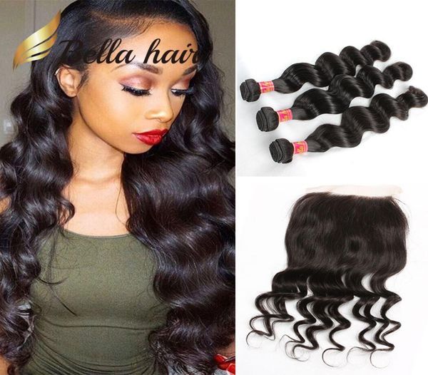 

brazilian virgin hair loose deep wave 3 bundles and lace closure with baby hair 4pcslot indian peruvian malaysian bella hair weav4073202, Black;brown