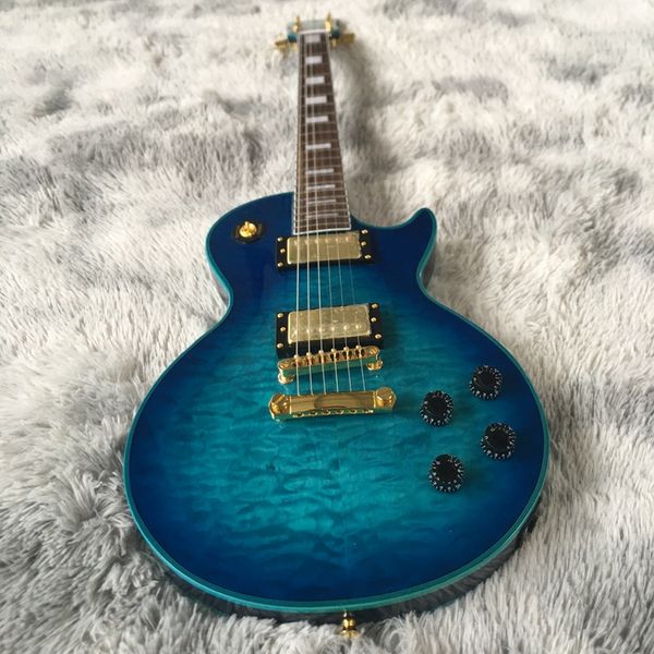 

blue quality electric guitar rose wood fingerboard made in china