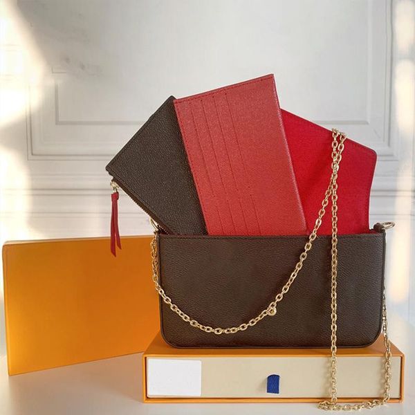 

luxurys designer bag 3pcs set women bags handbag crossbody leather purse fashion shoulder lady the tote bag wallet with box m61276