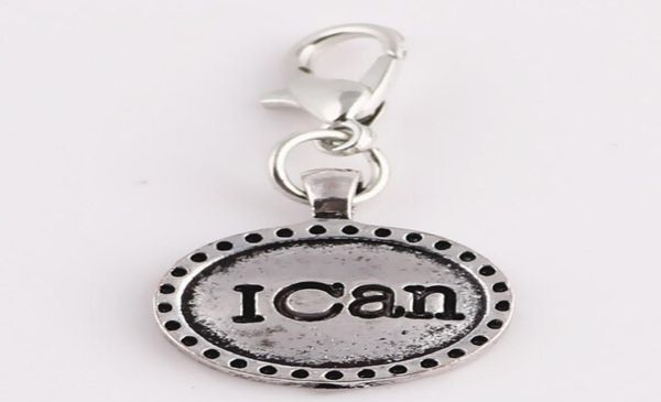 

whole 20pcslot vintage silver i can tag letter charms dangle pendant with lobster claps fit for glass floating locket7830341, Bronze;silver