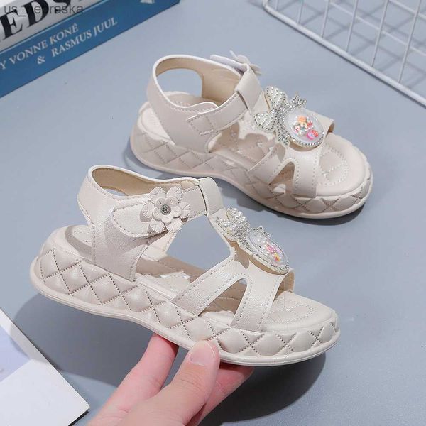 

sandals sandals girl platform flats princess flower kids baby children summer shoes 2136 beige pink pearl soft footwear fashion slipper 2304, Black;red