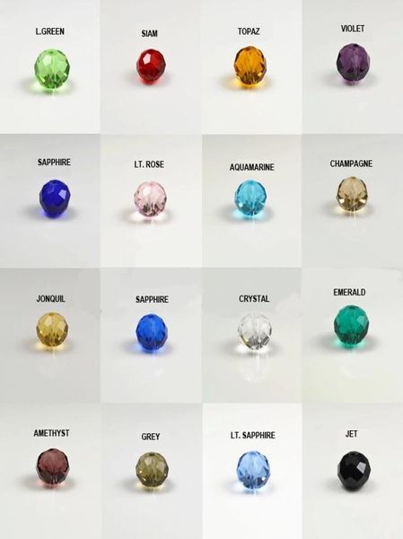 

wholes 6mm rondelle glass faceted bead mix loose pack0127957076, Crystal