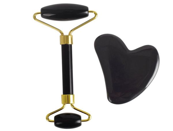 

masr mas health beautyjade and gua sha tools set natural black obsidian facial massdotage roller guasha board jade stone face li4688441