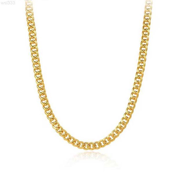 

24k soild gold cuban link chain necklace for men and women, Silver