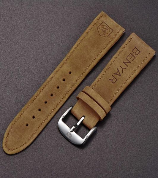 

original benyar watchbands leather strap for by5102m watch band width 22mm for by5104m by5140m h09157608966, Silver