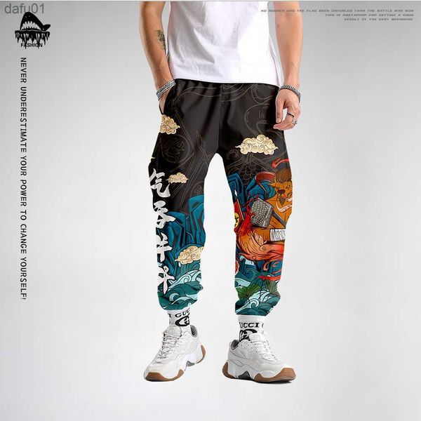 

men hip hop pants loose joggers ankle length trousers pocket pants streetwear cargo pants l230520, Black