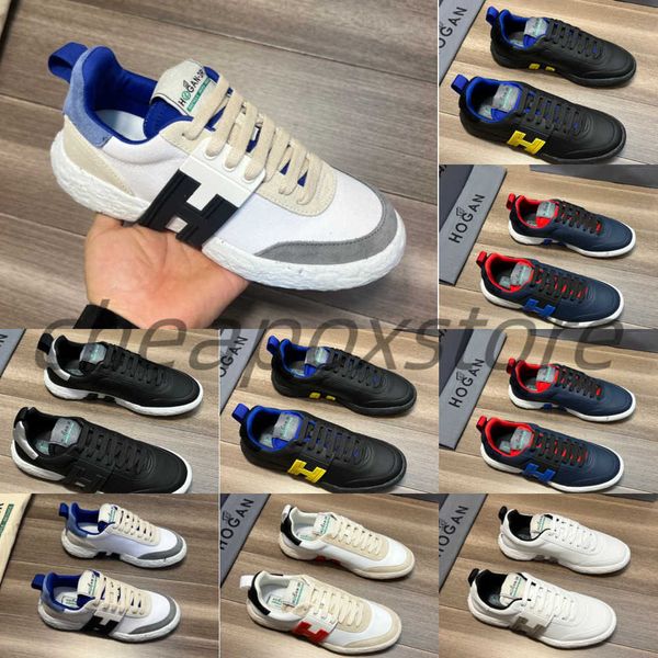

men's shoes 2023 new casual shoes h letter running shoes sports super soft leather cjmy, Black
