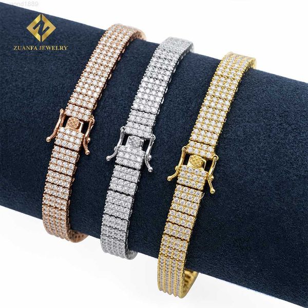 

pass diamond tester vvs moissanite diamond 4 rows tennis bracelet women 925 sterling silver lab grown moissanite tennis bracelet