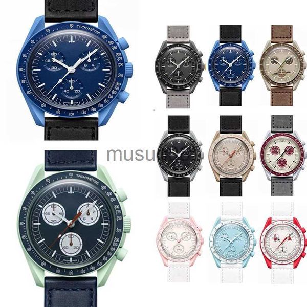 

other watches bioceramic planet moon mens watches full function quarz chronograph watch mission to mercury 42mm nylon luxury watch limited e, Slivery;black