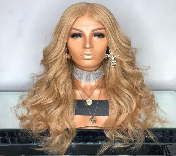

brazilian body wave 27 honey blonde lace front wig 13x6 lace front human hair wigs preplucked with baby hair7853667, Black;brown