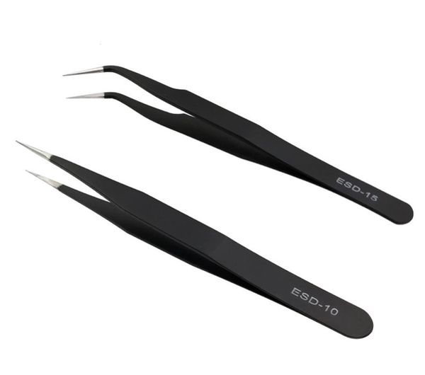 

2pcs eyelashes tweezers black straight curve stainless steel eye lashes extension tools individual false lash grafting supplies8739176