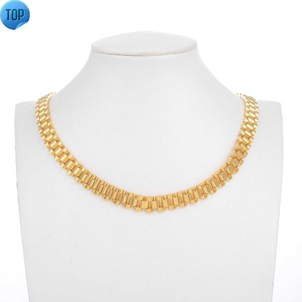 

10mm*56cm Hip Hop Thick Gold Black Titanium Steel Statement Necklace Chunky Stainless Steel Link Chains Watch Band Necklace