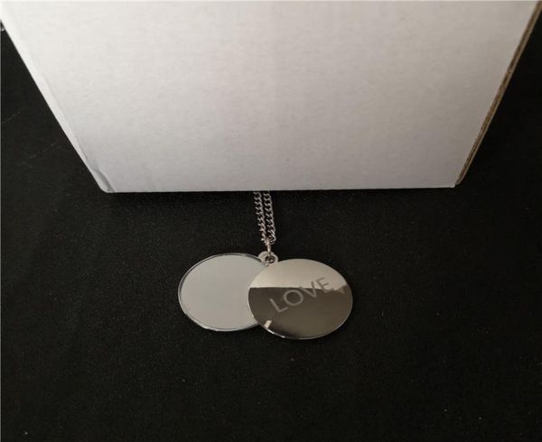 

sublimation blank heart love locket po necklaces pendants valentines day gift tranfer printing consumable8530266, Silver