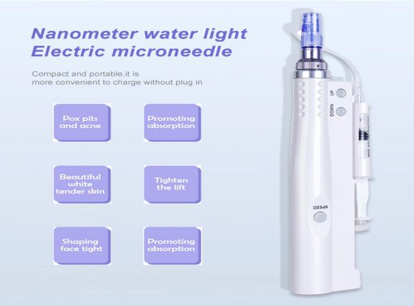 

2021 automatic waterlight microneedle mesotherapy meso injector gun portable acuum skin lift rejuvenation beauty machine7865285, Black;white