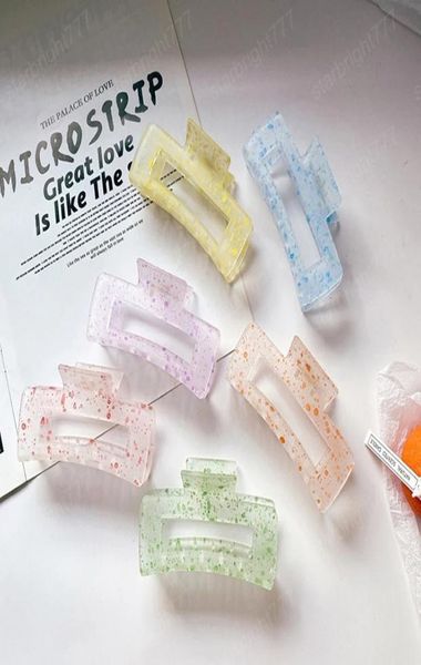 

geometric acetate hair claws large square matte hair clip grain clamps women hair accessories3544511, Slivery;white