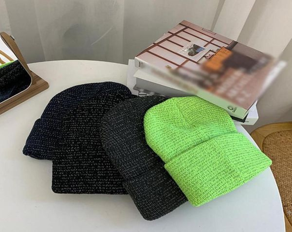 

warm women039s reflective beanie hat black grey winter autumn knitted hat sombreros de mujer chapeau femme3353014, Blue;gray