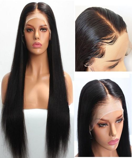 

seamless hd transparent lace wigs 13x6 brazilian remy human hair straight lace front wig knog for black women5255084
