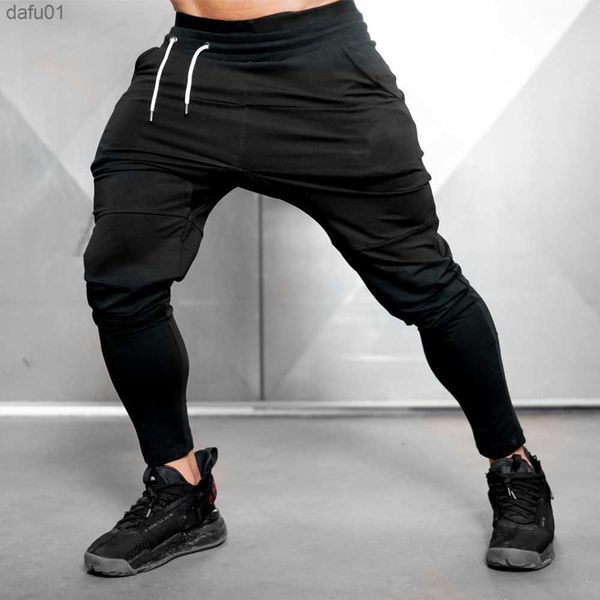 

solid black jogger pants gyms sweatpants mens casual cotton trackpants autumn trousers male fitness workout sportswear bottoms l230520