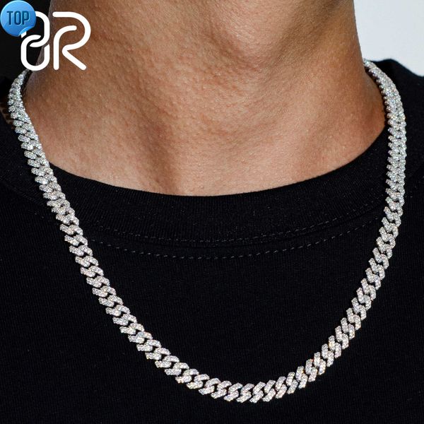 

Custom Pass Diamond Tester Hip Hop Jewelry 925 Sterling Silver 6mm 8mm Iced Out VVS Cuban Link Moissanite Chain For Men