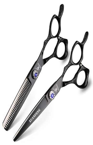 

xuan feng silver hair clipper 6 inch hair scissors japan 440c steel thinning and cutting scissors set hair shear barber tools1635710