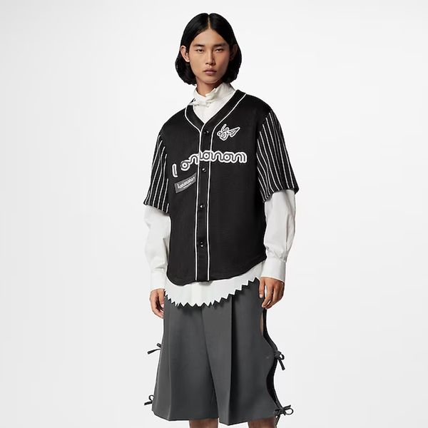 

baseball shirt mens designer shirts brand clothing men shorts sleeve dress shirt hip hop style cotton 10836, White;black